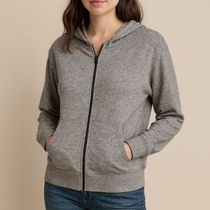 Roots Gray Zip-Up Hoodie Brand New No Tags Lightweight And Soft Size Large